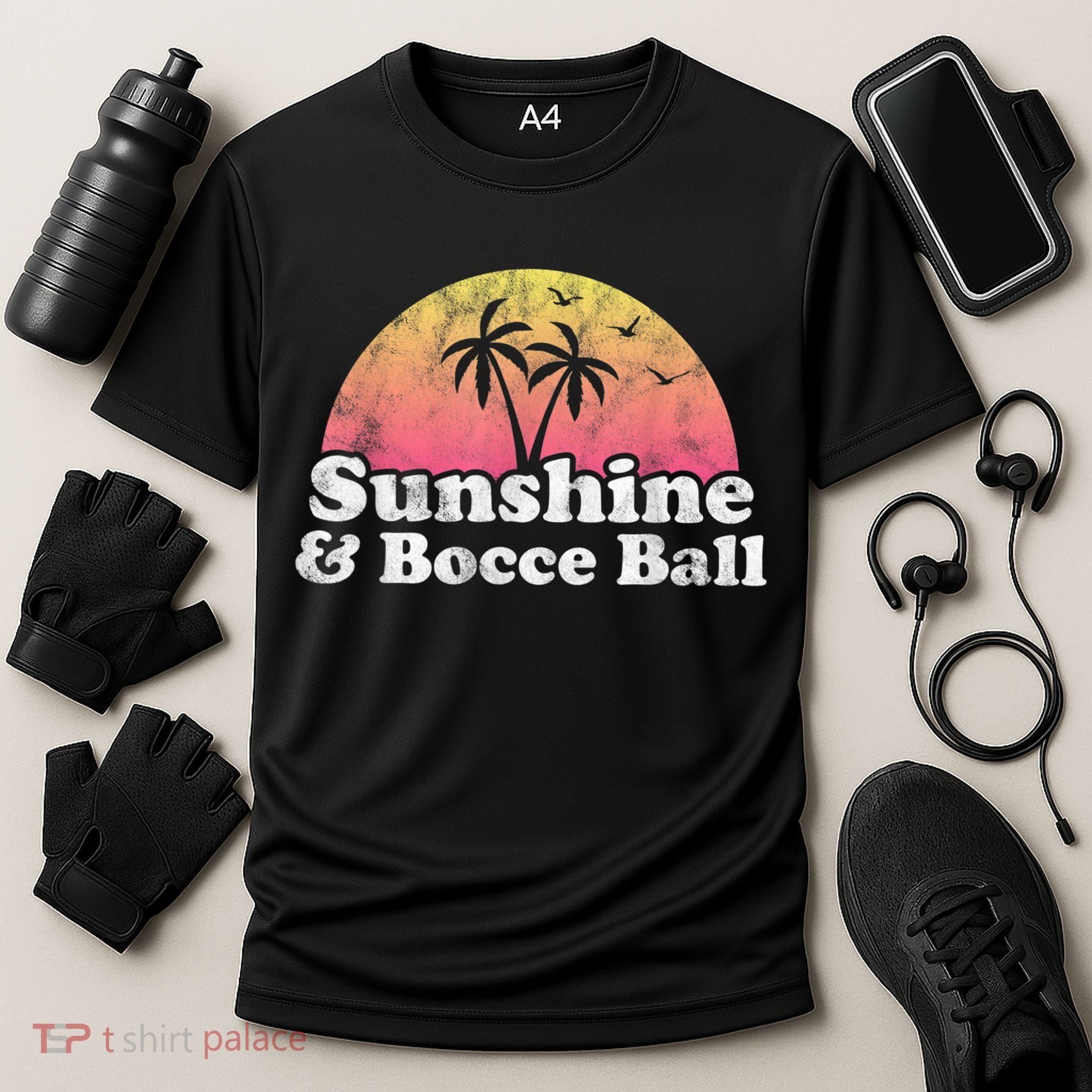 Bocce Ball Sunshine And Bocce Ball Cooling Performance Crew T-Shirt