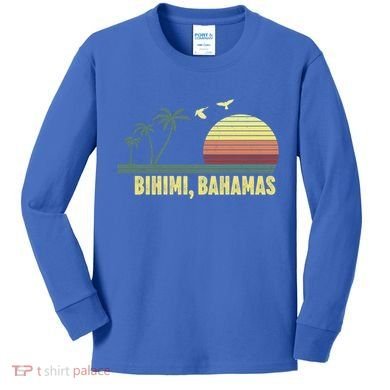Bihimi Bahamas Souvenir Vacation Travel Reminder Gift Kids Long Sleeve Shirt