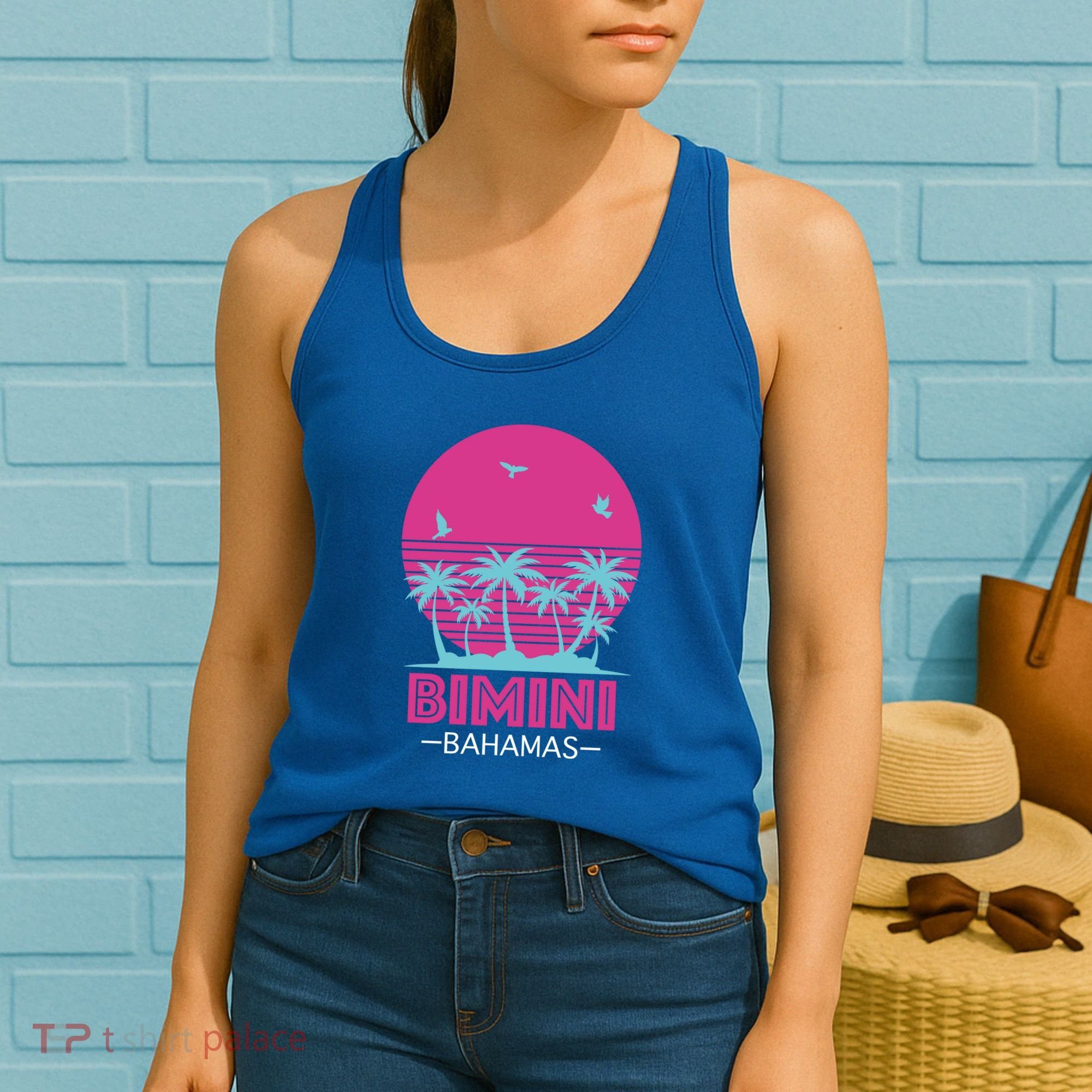 Bihimi Bahamas Souvenir Vacation Travel Reminder Great Gift Women's Tank Top