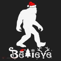 Bigfoot Believe Santa Hat Christmas Funny Xmas Holiday Hat thumb 2