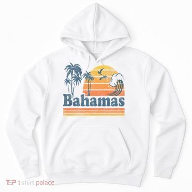 Bahamas Beach Summer Vacation Sunset Vintage 70S Retro Hoodie