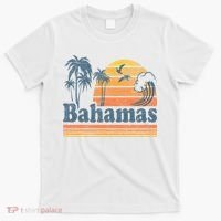 Bahamas Beach Summer Vacation Sunset Vintage 70S Retro T-Shirt thumb 0
