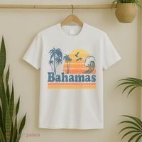 Bahamas Beach Summer Vacation Sunset Vintage 70S Retro T-Shirt thumb 2