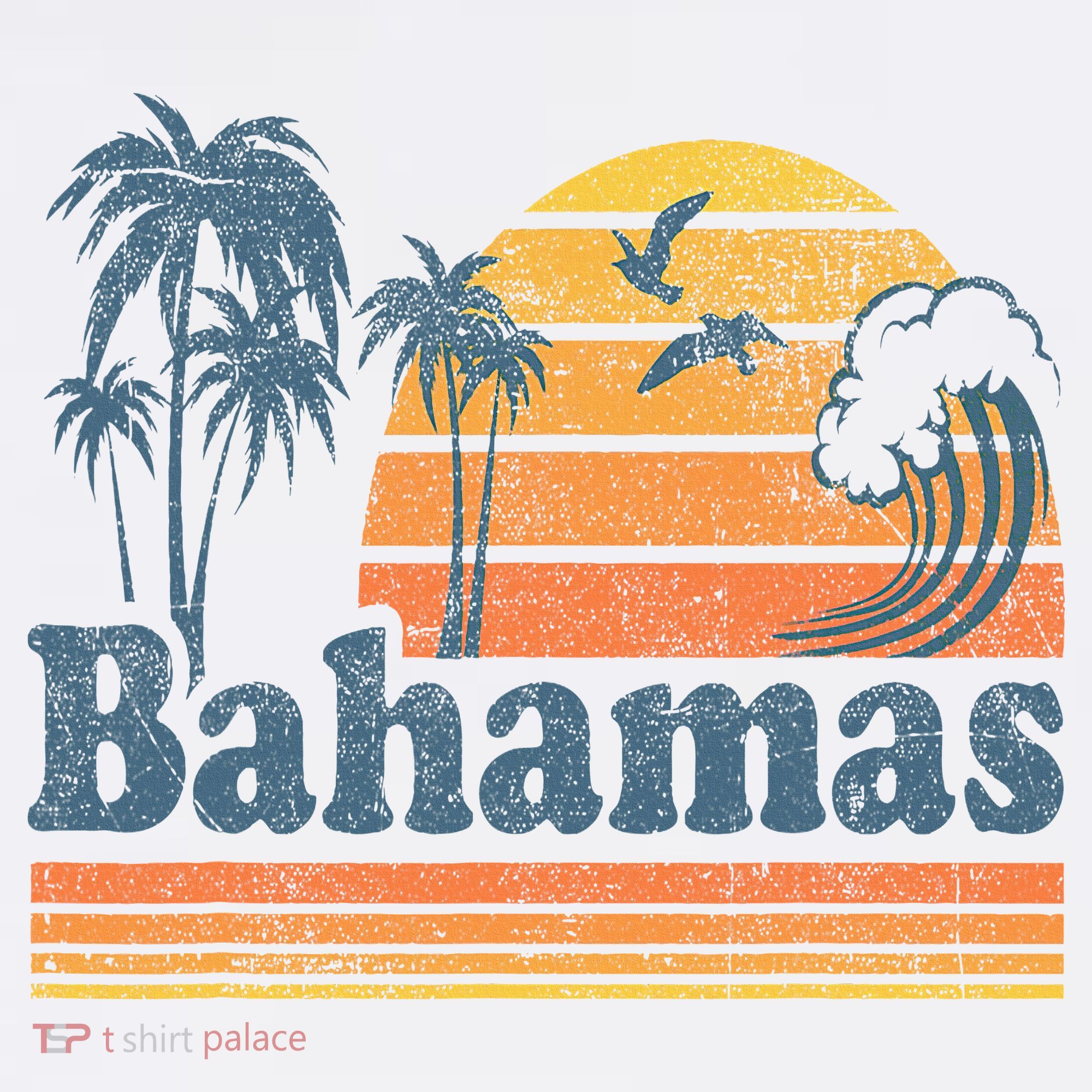 Bahamas Beach Summer Vacation Sunset Vintage 70S Retro T-Shirt