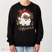 Black Believe Santa Claus Fun African American Santa Women's Sweatshirt thumb 0