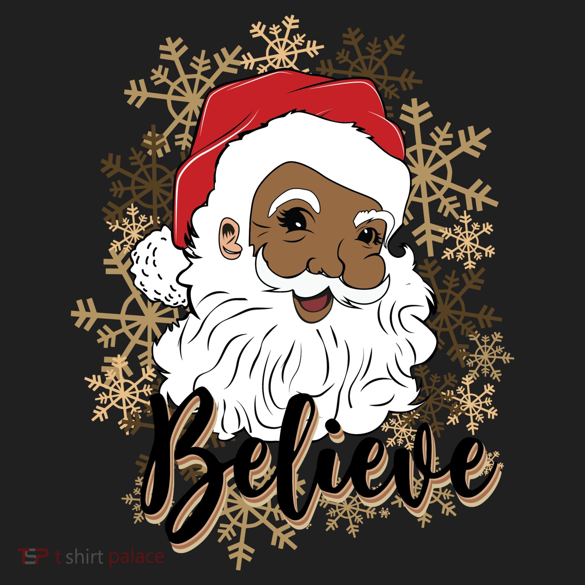Black Believe Santa Claus Fun African American Santa Women's Sweatshirt