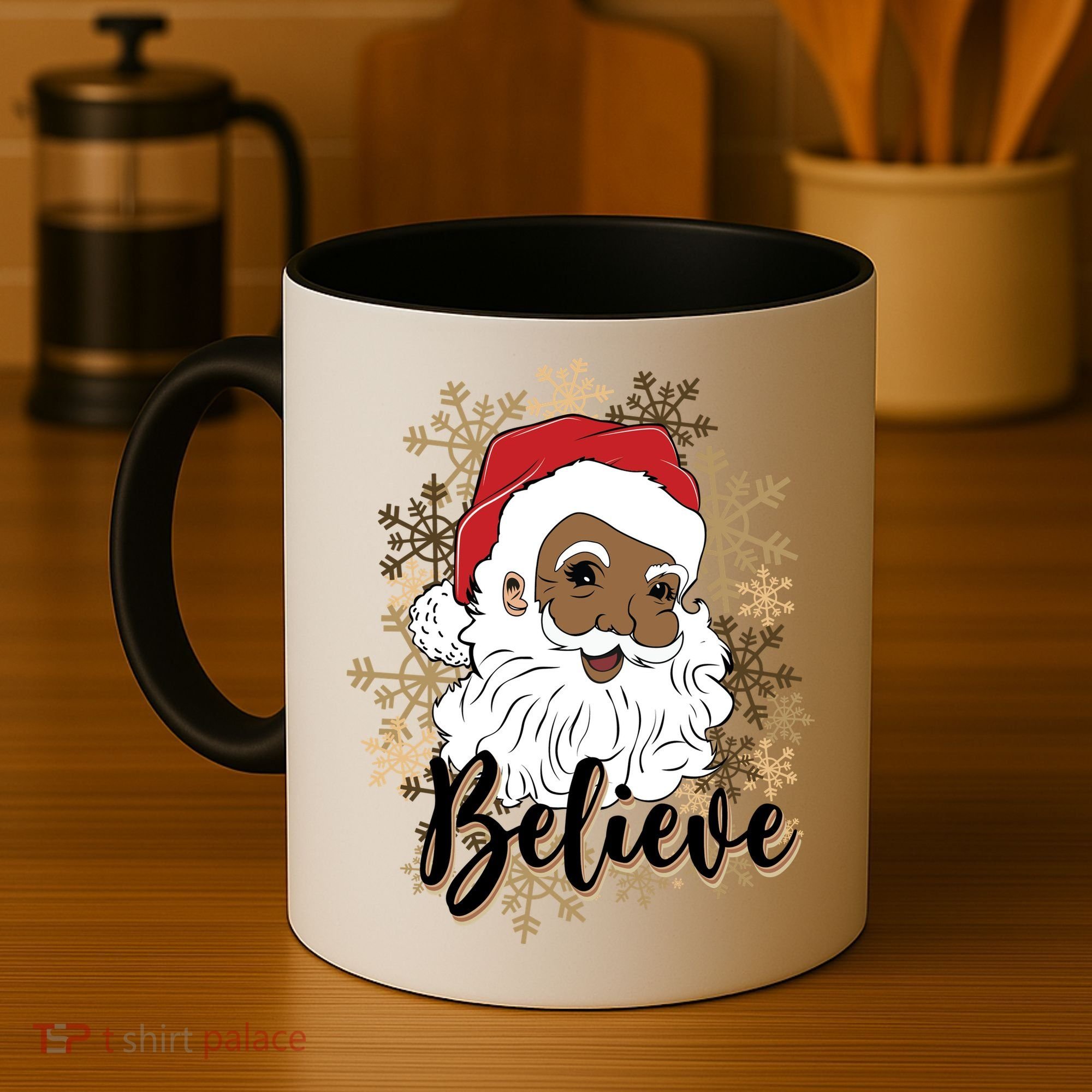 Black Believe Santa Claus Fun African American Santa Coffee Mug