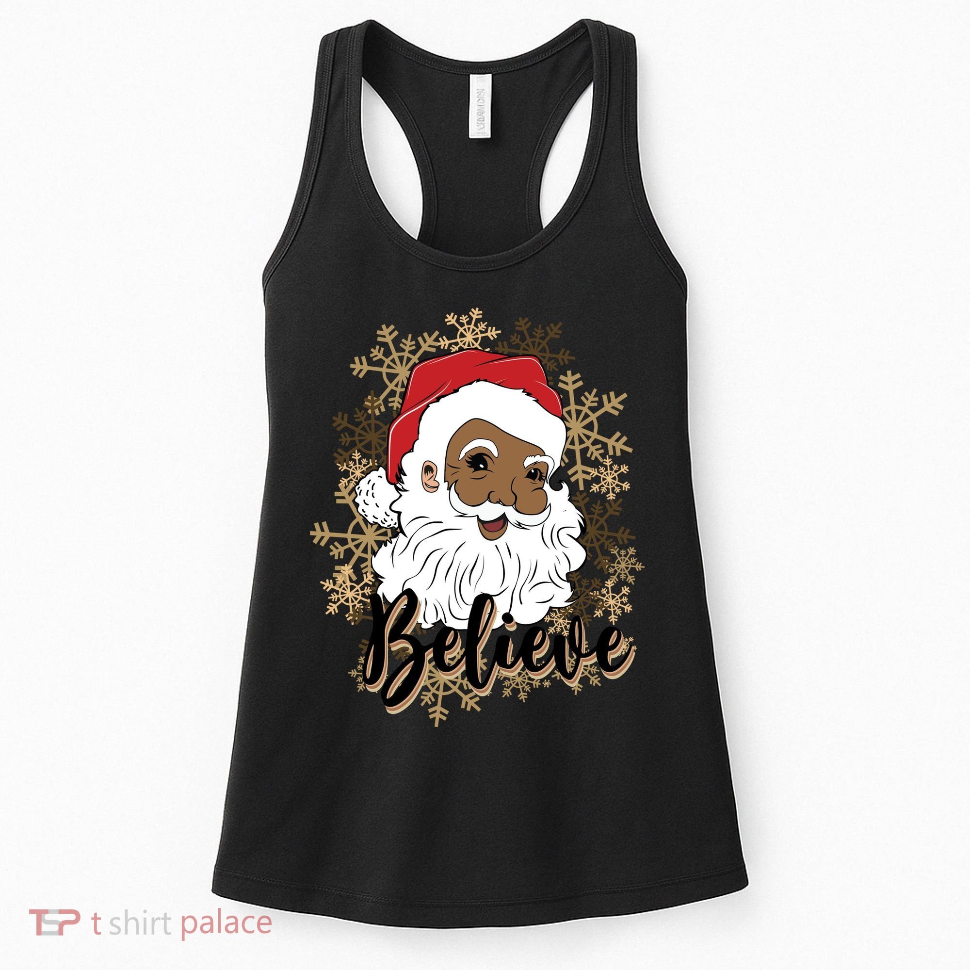 Black Believe Santa Claus Fun African American Santa Women's Tank Top