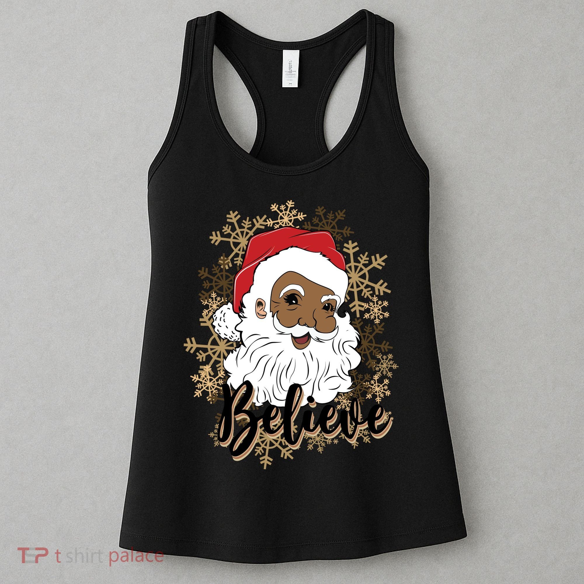 Black Believe Santa Claus Fun African American Santa Women's Tank Top