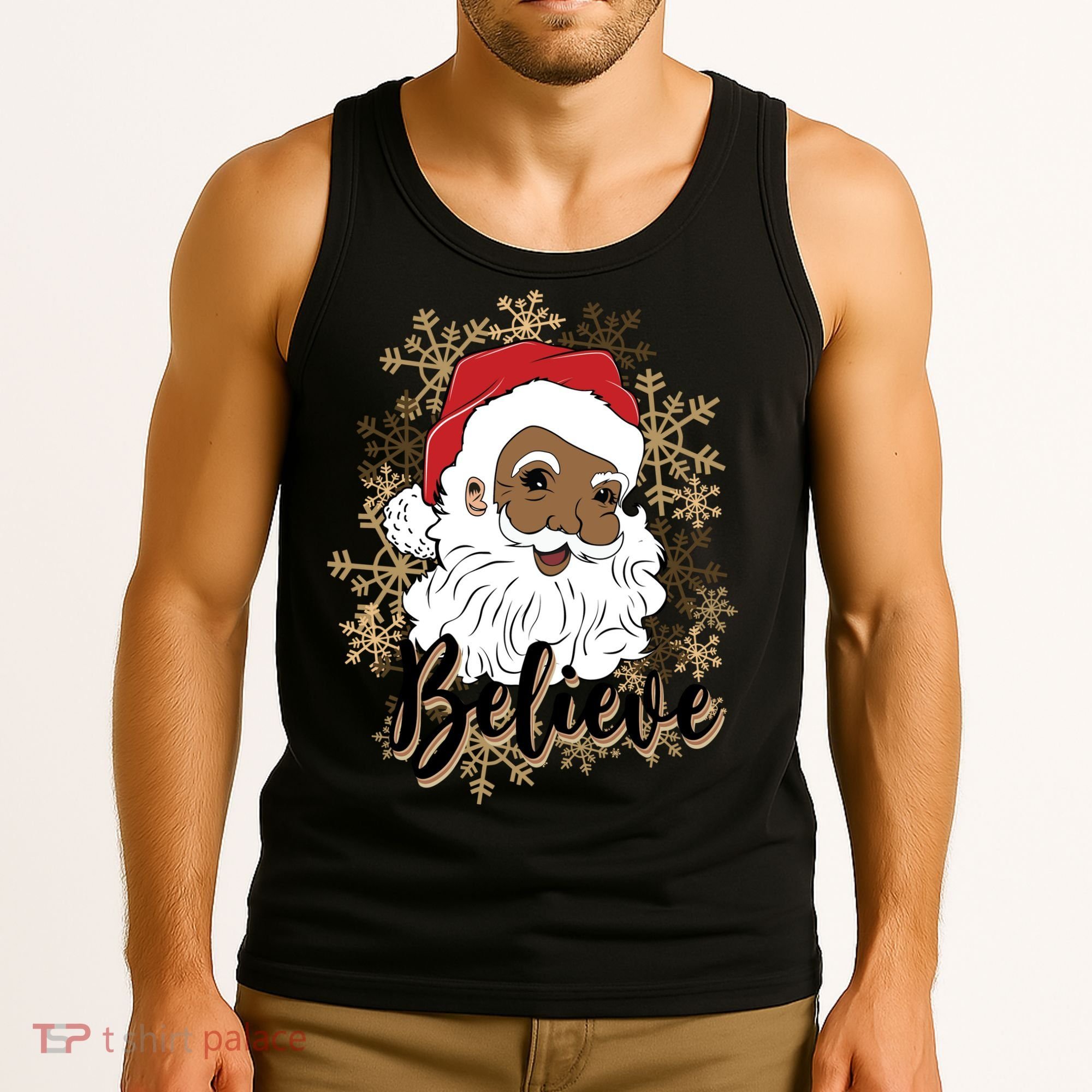 Black Believe Santa Claus Fun African American Santa Tank Top