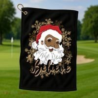 Black Believe Santa Claus Fun African American Santa Golf Towel thumb 1
