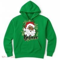 Black Believe Santa Claus Fun African American Santa Hoodie thumb 0