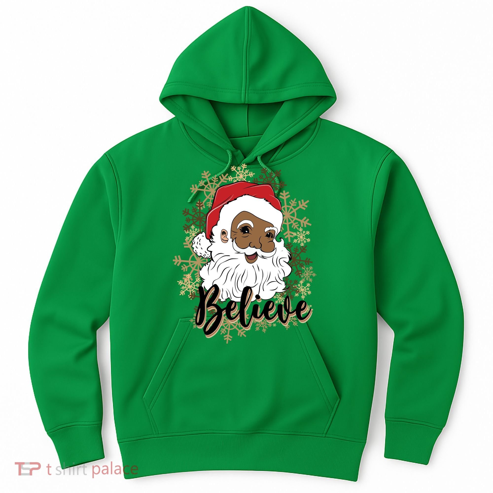 Black Believe Santa Claus Fun African American Santa Hoodie