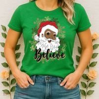 Black Believe Santa Claus Fun African American Santa Women's T-Shirt thumb 2