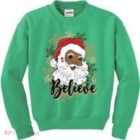 Black Believe Santa Claus Fun African American Santa Kids Sweatshirt thumb 0