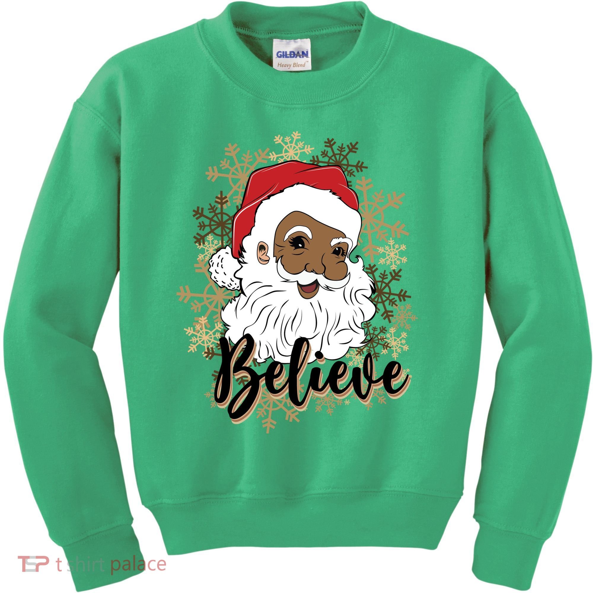 Black Believe Santa Claus Fun African American Santa Kids Sweatshirt