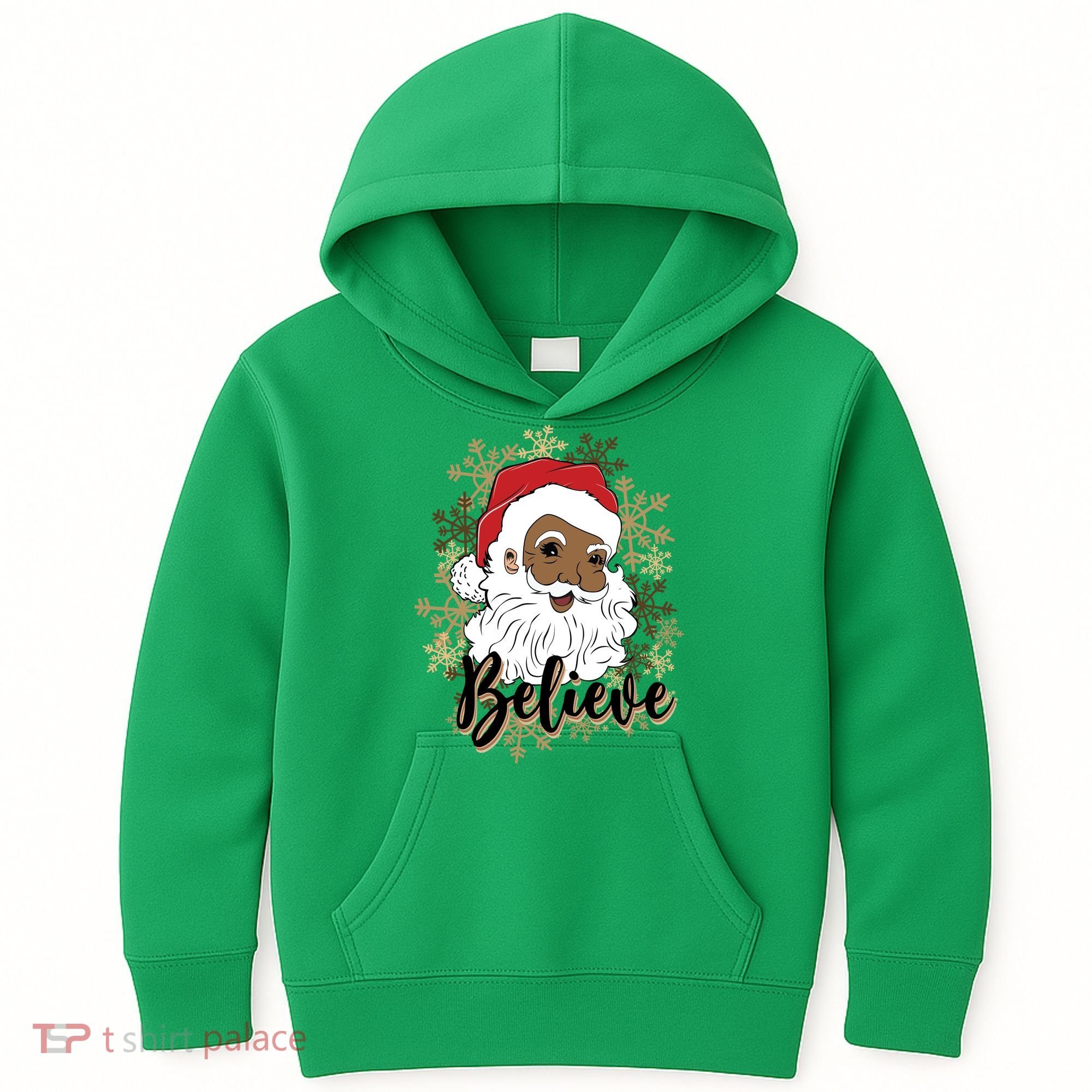 Black Believe Santa Claus Fun African American Santa Kids Hoodie