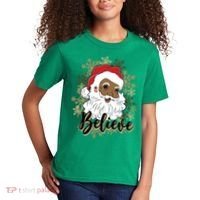 Black Believe Santa Claus Fun African American Santa Kids T-Shirt thumb 2