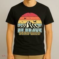 Be Brave Stay Wild Retro Style Outdoors T-Shirt thumb 3