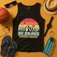 Be Brave Stay Wild Retro Style Outdoors Tank Top thumb 4