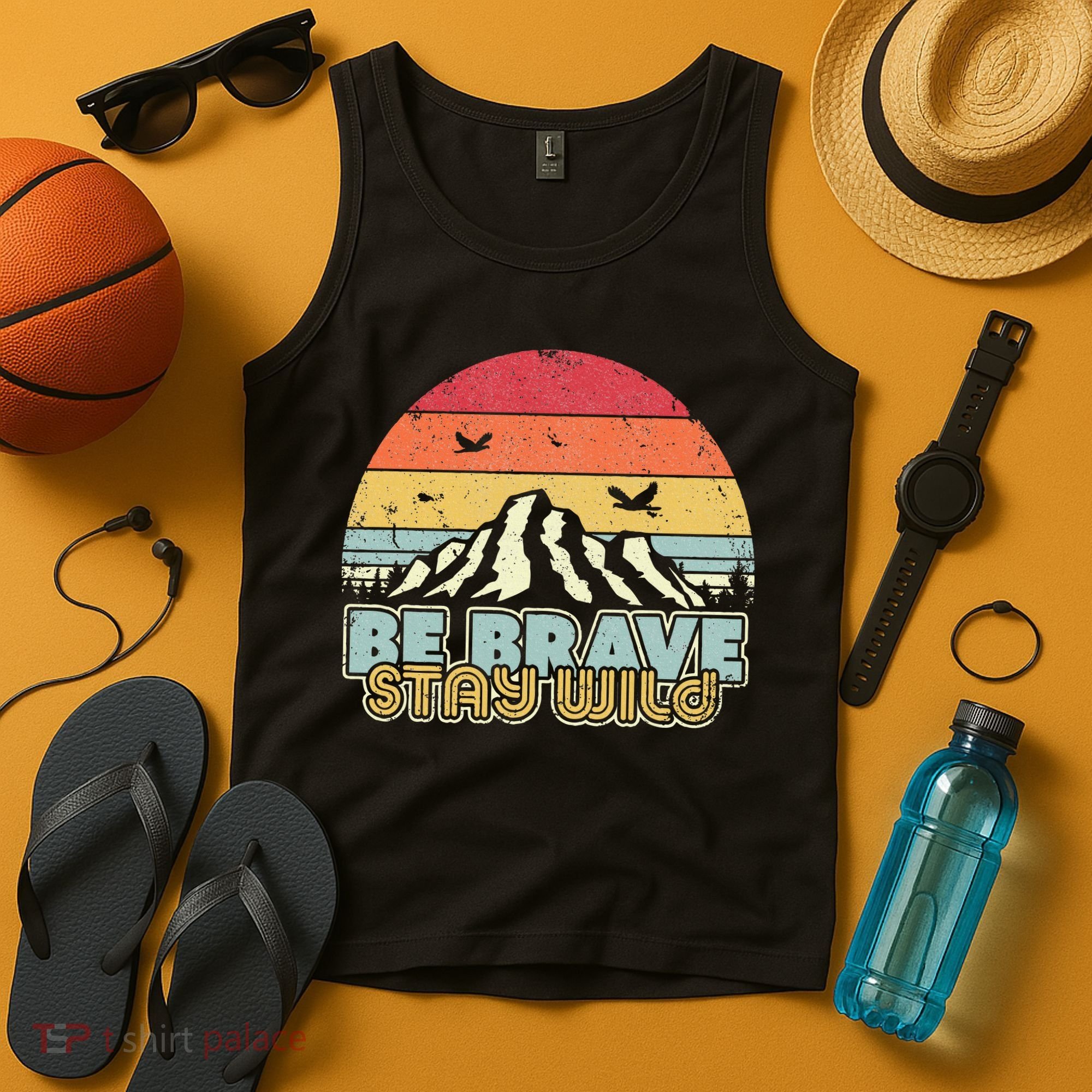 Be Brave Stay Wild Retro Style Outdoors Tank Top