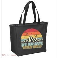 Be Brave Stay Wild Retro Style Outdoors Tote Bag thumb 2