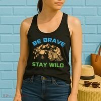 BE BRAVE STAY WILD Wilderness Nature Gift Camping Women's Tank Top thumb 2