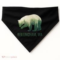 Bellingham Bear State Of Washington Pacific Nw Wildlife USA-Made Doggie Bandana thumb 0