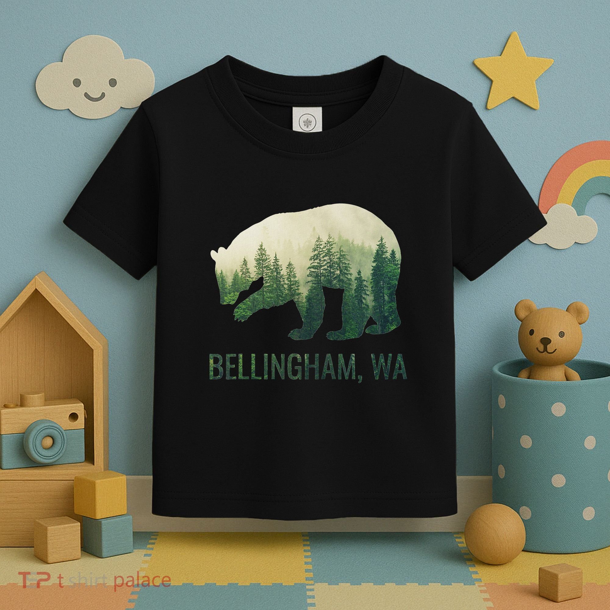 Bellingham Bear State Of Washington Pacific Nw Wildlife Toddler T-Shirt