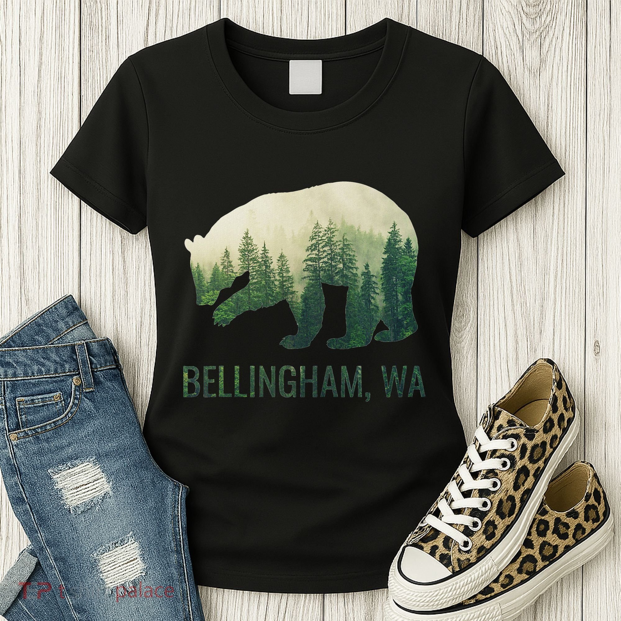 Bellingham Bear State Of Washington Pacific Nw Wildlife Women's T-Shirt