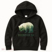 Bellingham Bear State Of Washington Pacific Nw Wildlife Kids Hoodie thumb 0