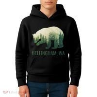 Bellingham Bear State Of Washington Pacific Nw Wildlife Kids Hoodie thumb 4