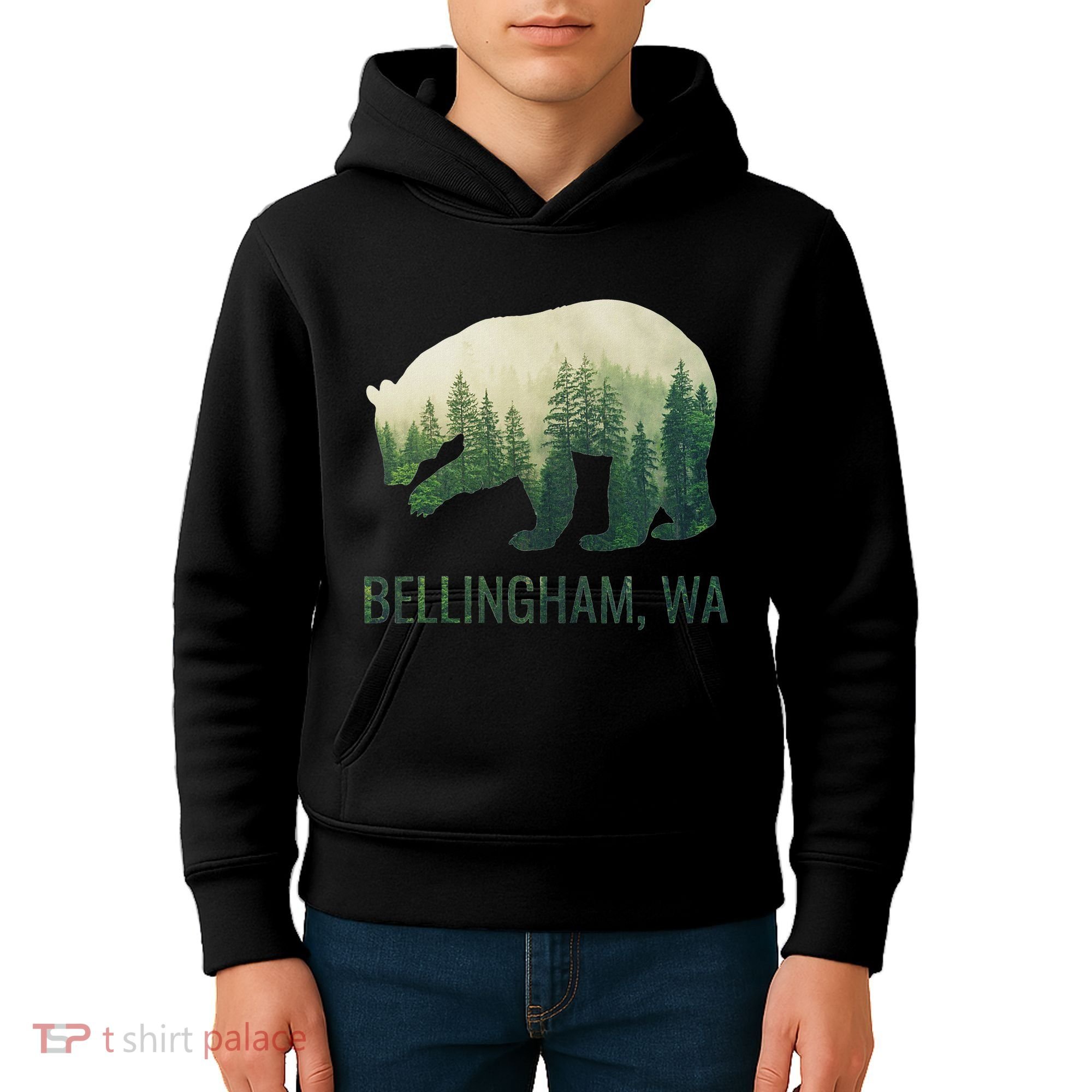Bellingham Bear State Of Washington Pacific Nw Wildlife Kids Hoodie