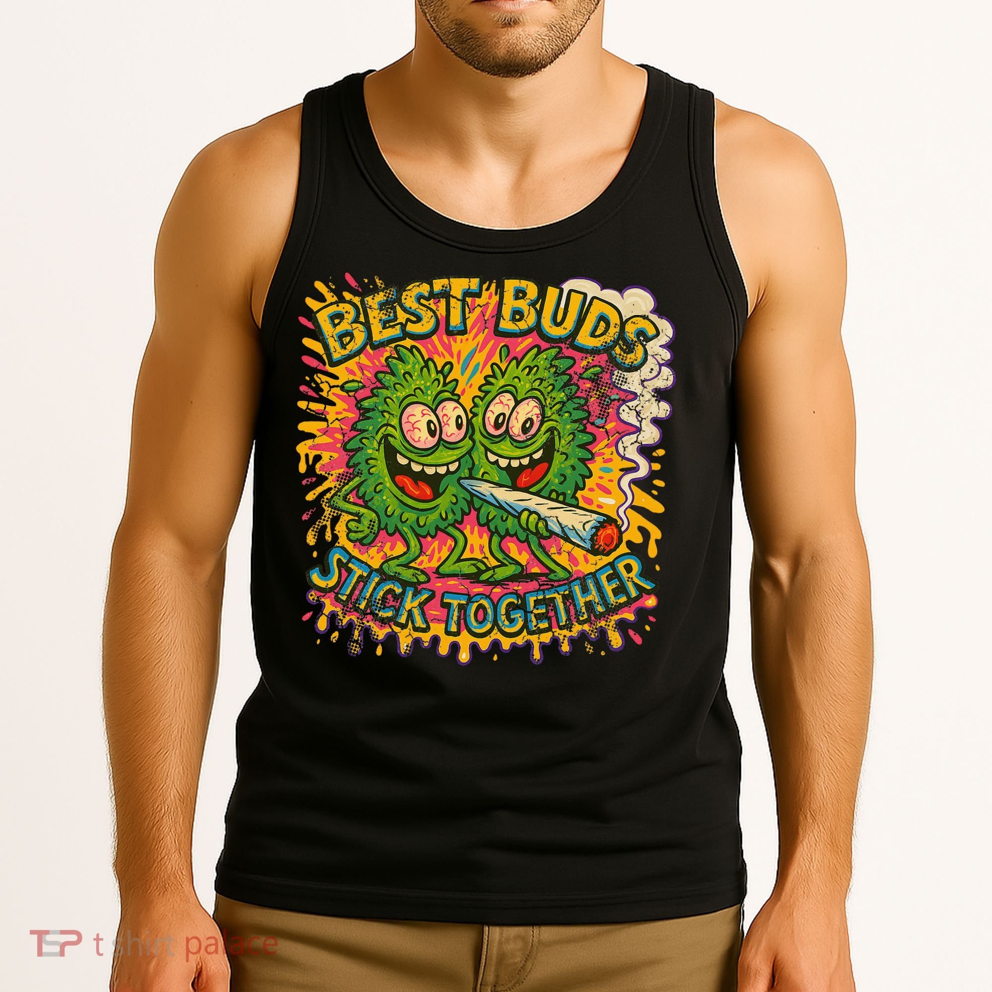 Best Buds Stick Together Marijuana Cannabis Weed Stoner Tank Top