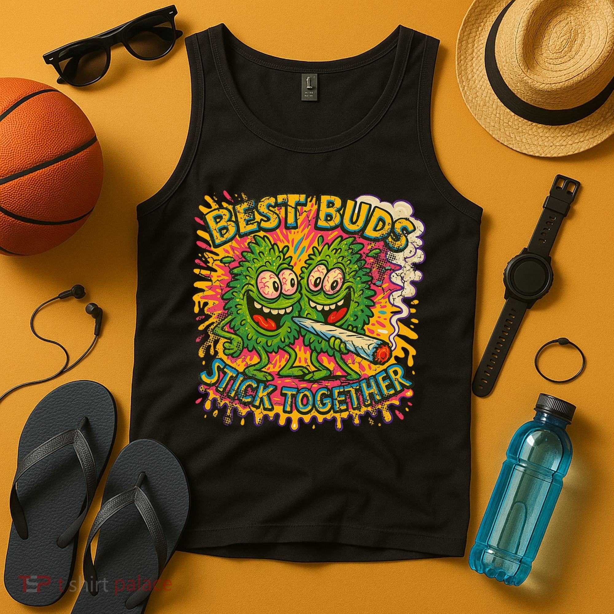 Best Buds Stick Together Marijuana Cannabis Weed Stoner Tank Top