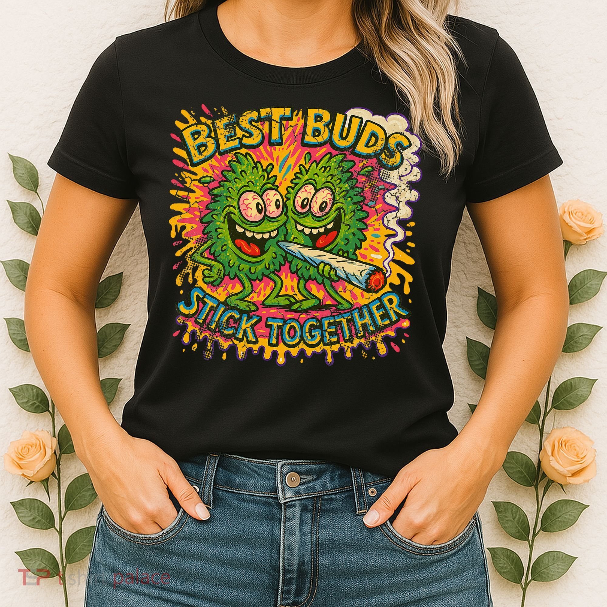 Best Buds Stick Together Marijuana Cannabis Weed Stoner Women's T-Shirt