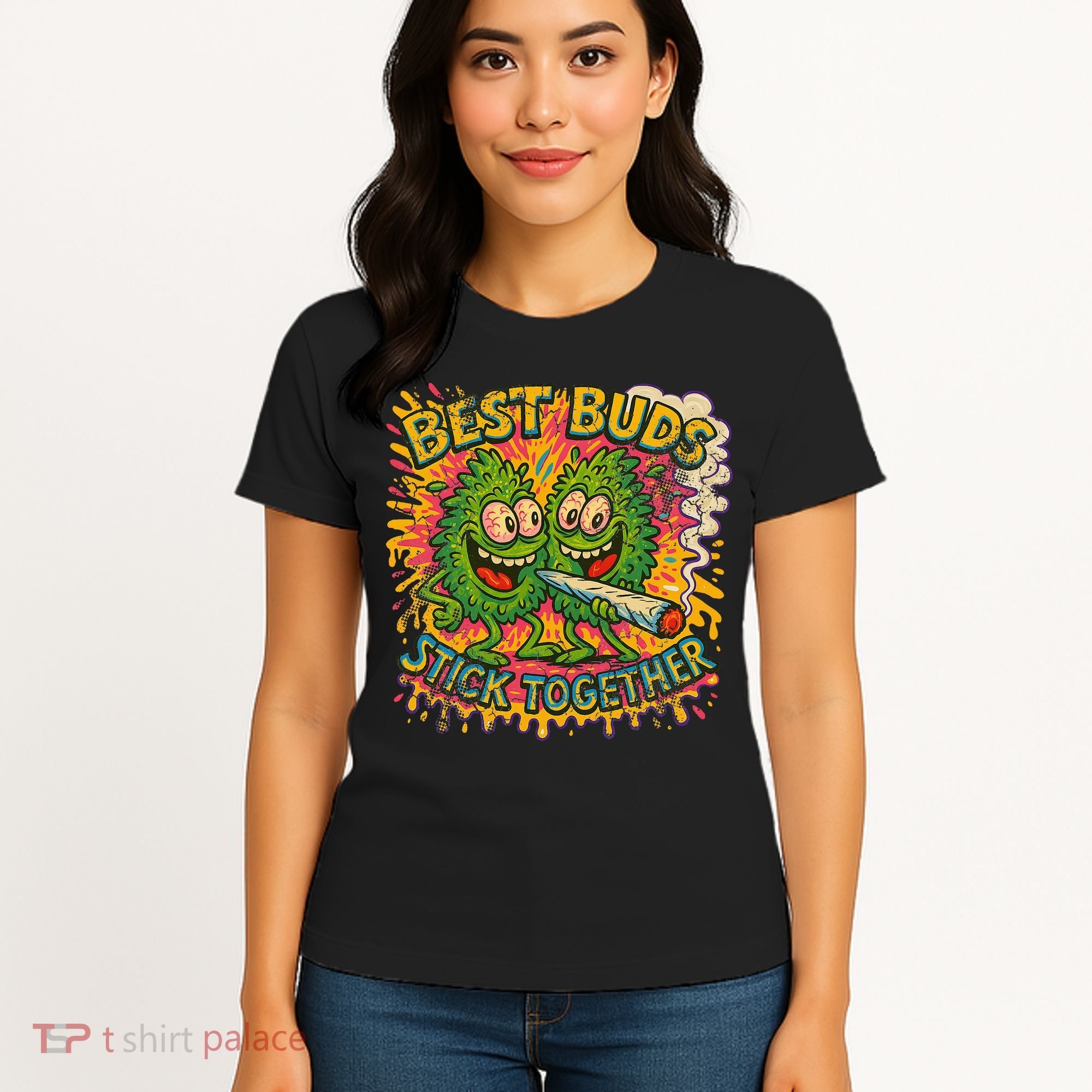 Best Buds Stick Together Marijuana Cannabis Weed Stoner Women's T-Shirt