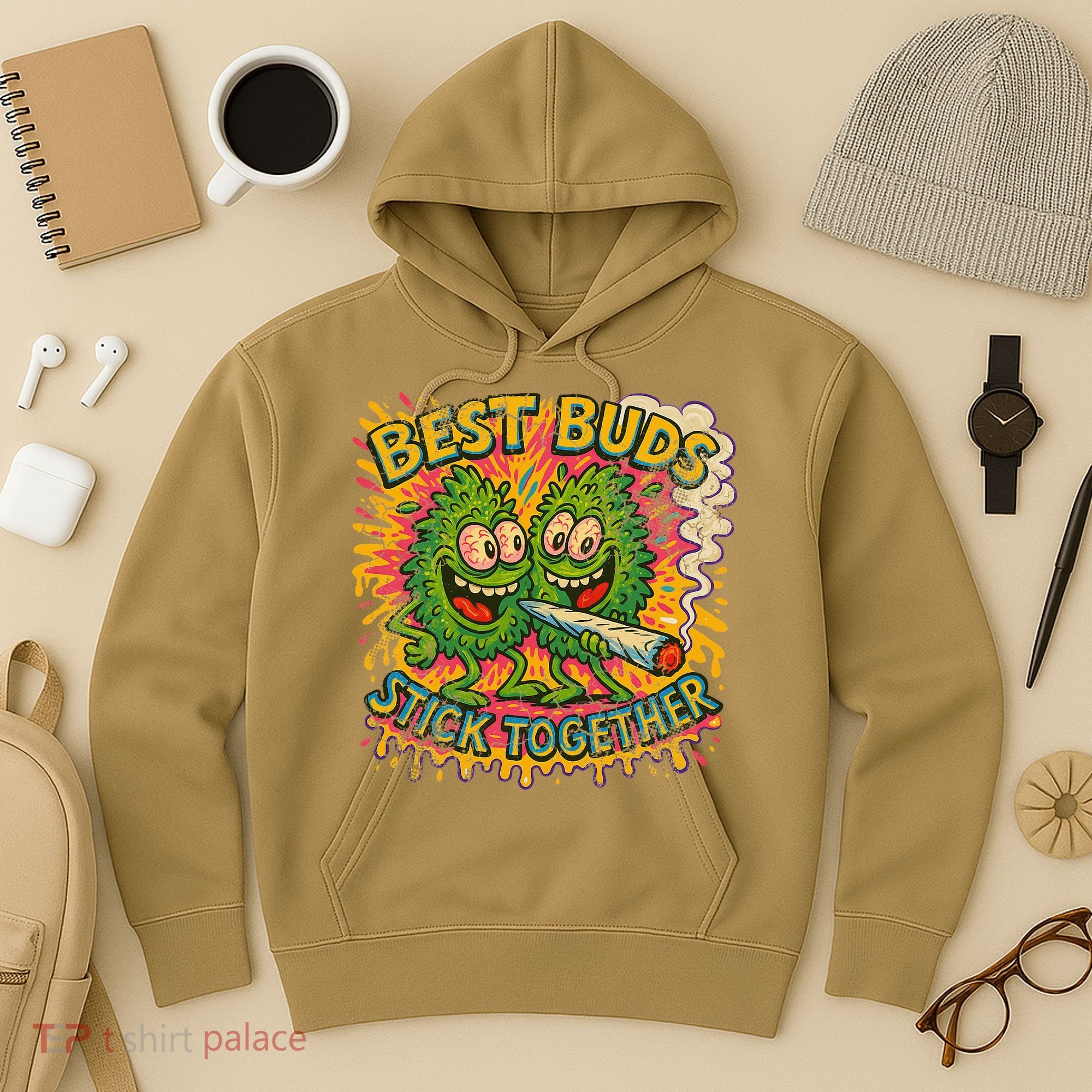 Best Buds Stick Together Marijuana Cannabis Weed Stoner Hoodie