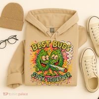 Best Buds Stick Together Marijuana Cannabis Weed Stoner Hoodie thumb 4