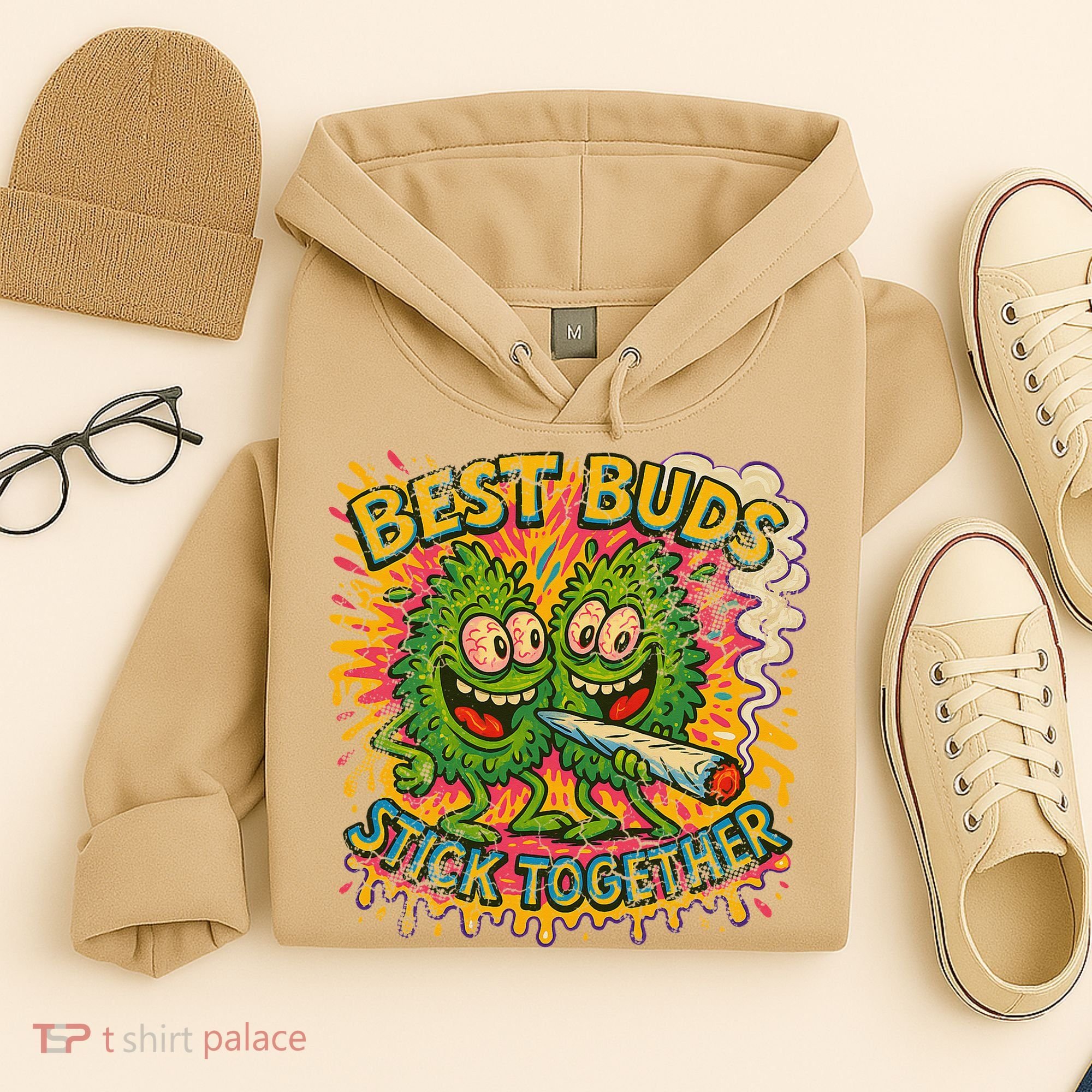Best Buds Stick Together Marijuana Cannabis Weed Stoner Hoodie