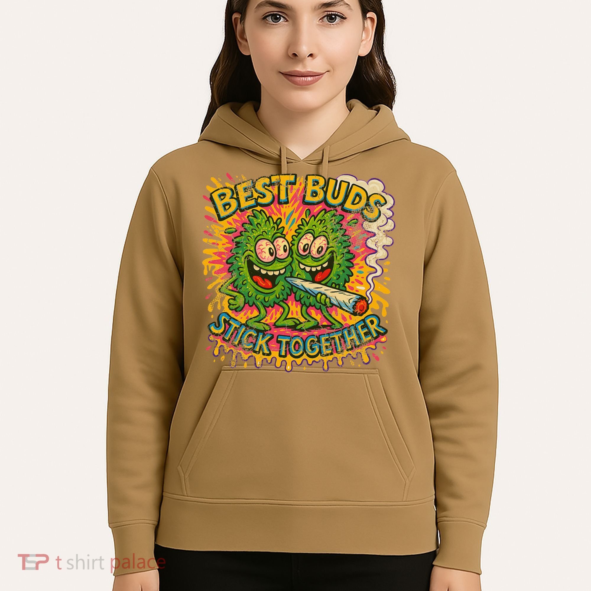 Best Buds Stick Together Marijuana Cannabis Weed Stoner Hoodie