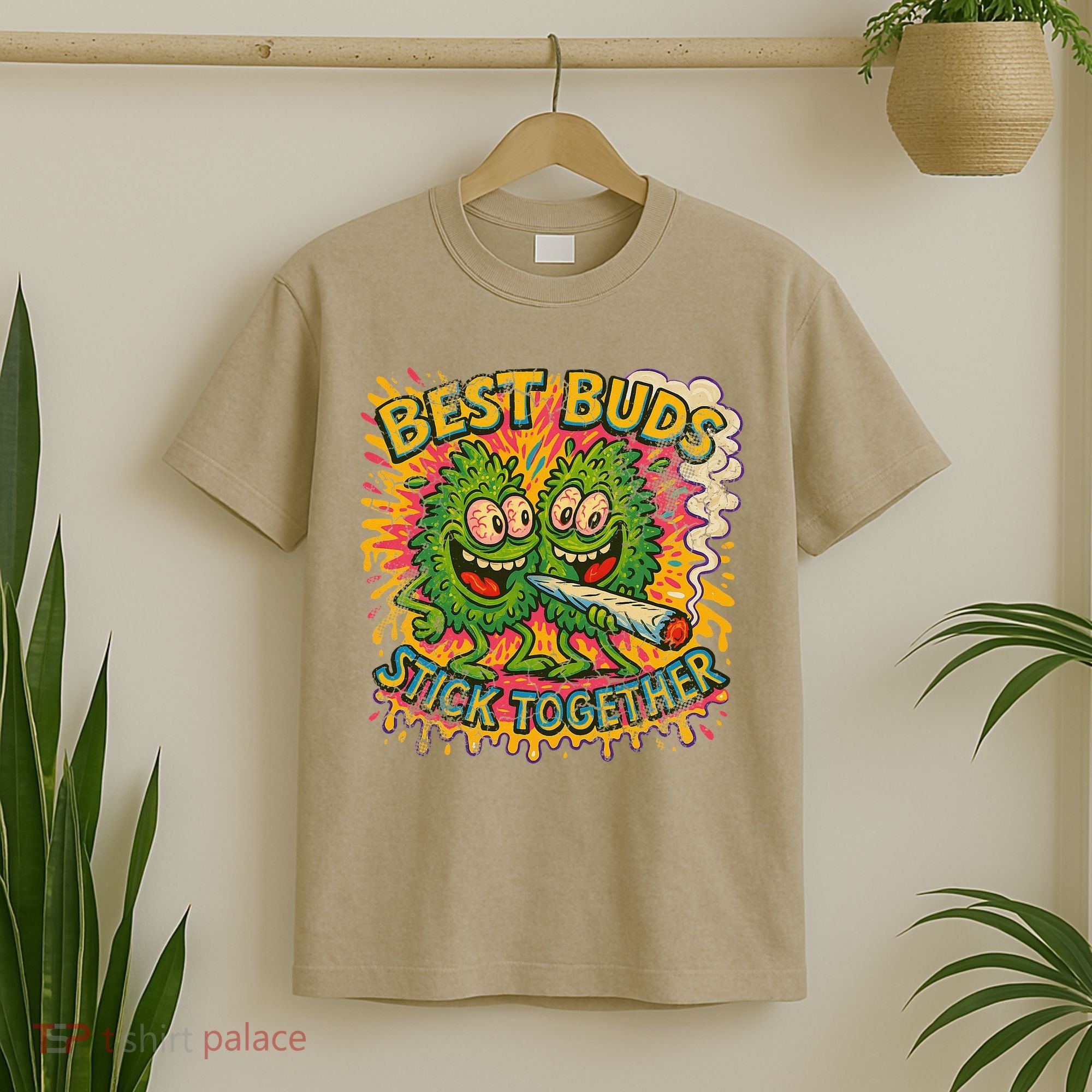 Best Buds Stick Together Marijuana Cannabis Weed Stoner T-Shirt