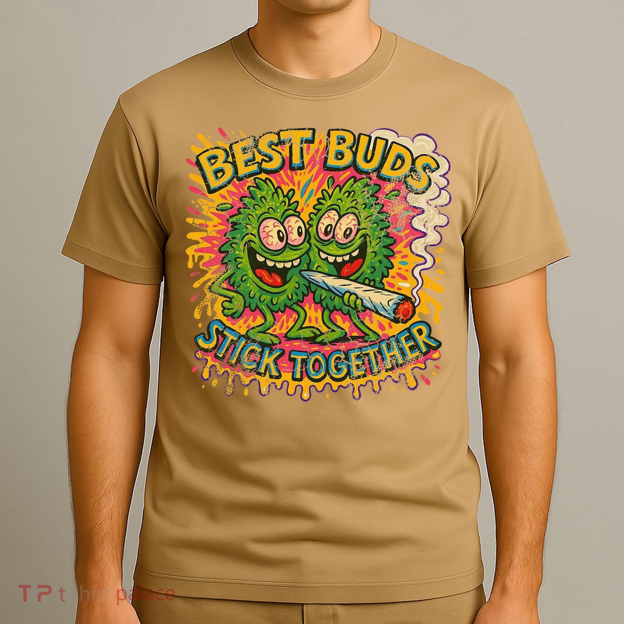 Best Buds Stick Together Marijuana Cannabis Weed Stoner T-Shirt