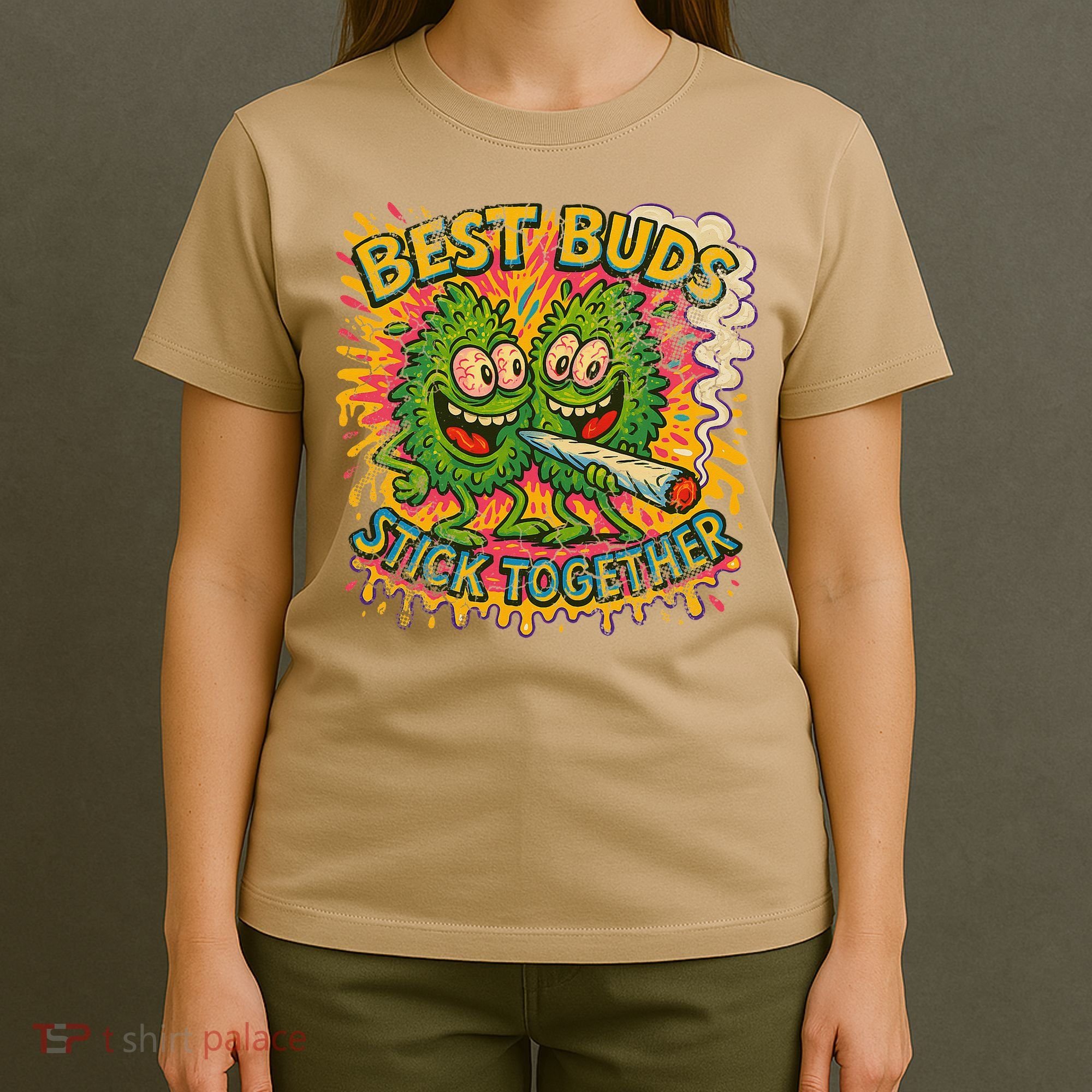 Best Buds Stick Together Marijuana Cannabis Weed Stoner T-Shirt