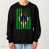 Brazil Brasil Soccer Usa America Flag Jersey Women Women's Sweatshirt thumb 0