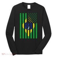 Brazil Brasil Soccer Usa America Flag Jersey Women Long Sleeve Shirt thumb 0