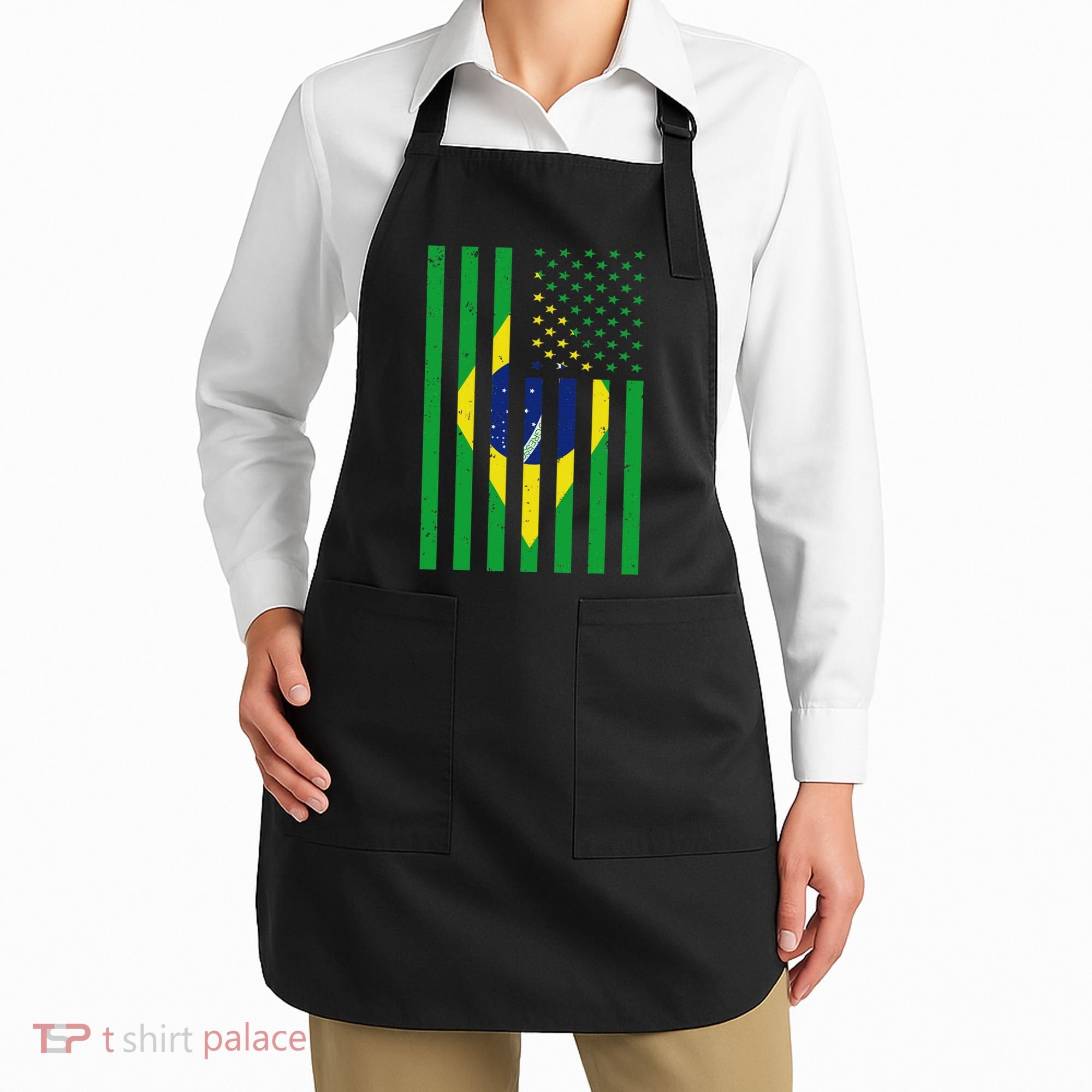 Brazil Brasil Soccer Usa America Flag Jersey Women Apron