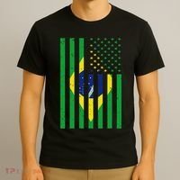 Brazil Brasil Soccer Usa America Flag Jersey Women T-Shirt thumb 3