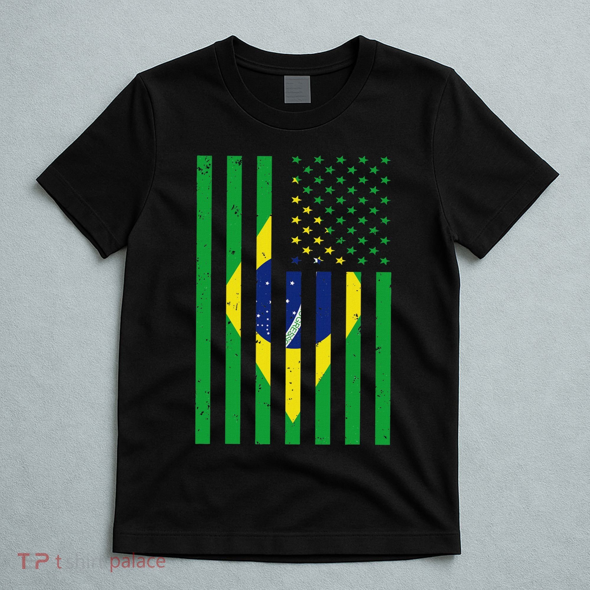 Brazil Brasil Soccer Usa America Flag Jersey Women T-Shirt