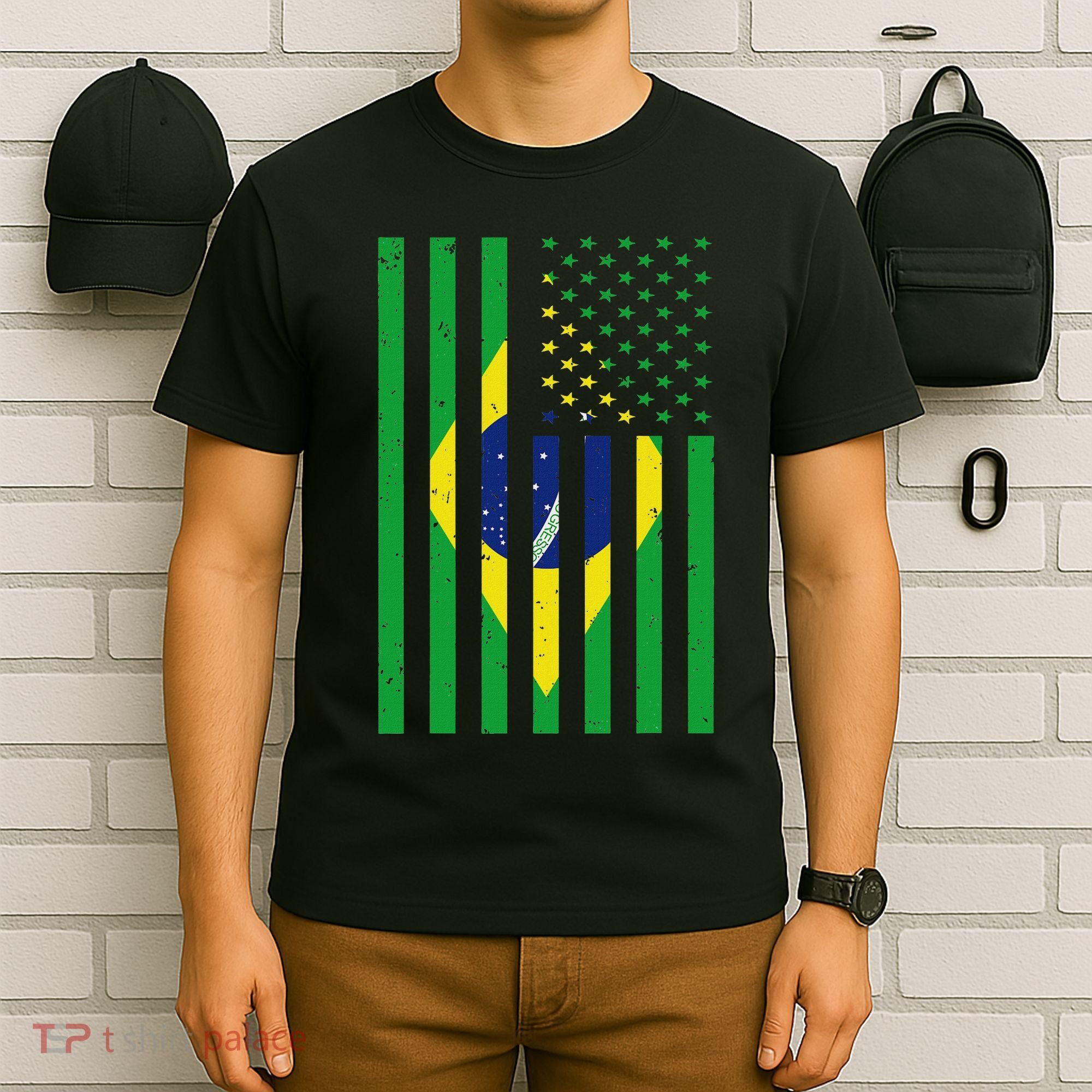 Brazil Brasil Soccer Usa America Flag Jersey Women T-Shirt